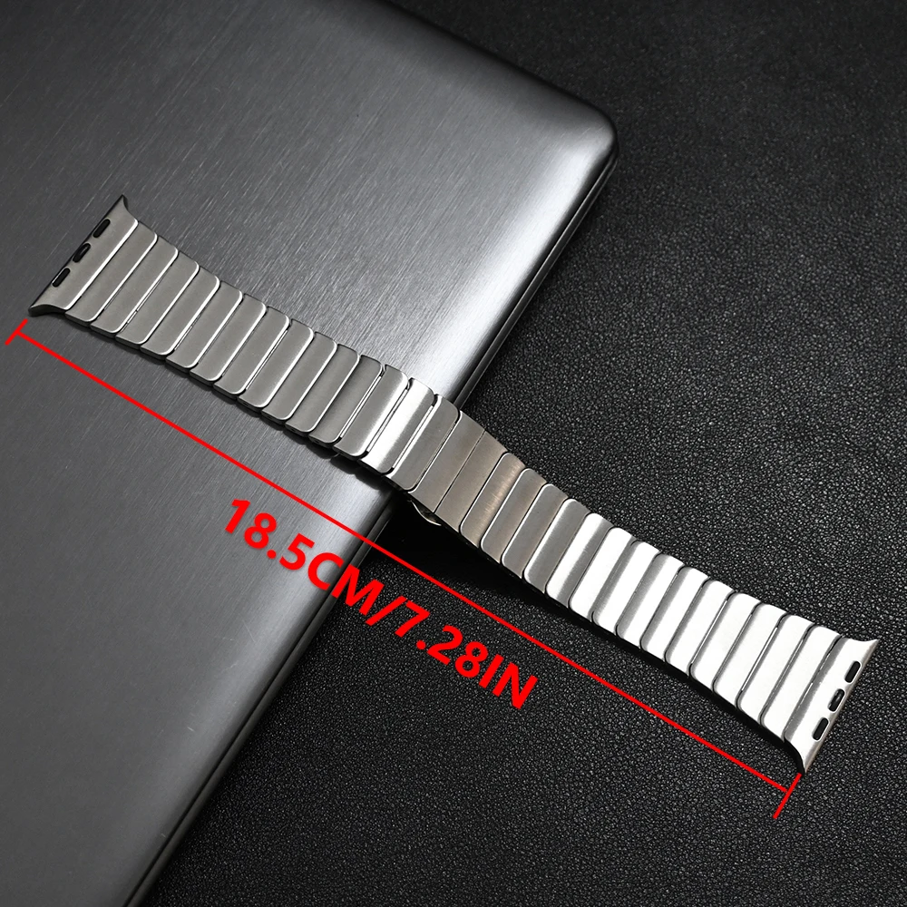 Ремешок из нержавеющей стали для Apple Watch Ultra 2 49 мм 45 мм 46 мм 44 мм Металлический ремешок для iWatch Series 10 9 8 7 6 SE 5 Мужской браслет