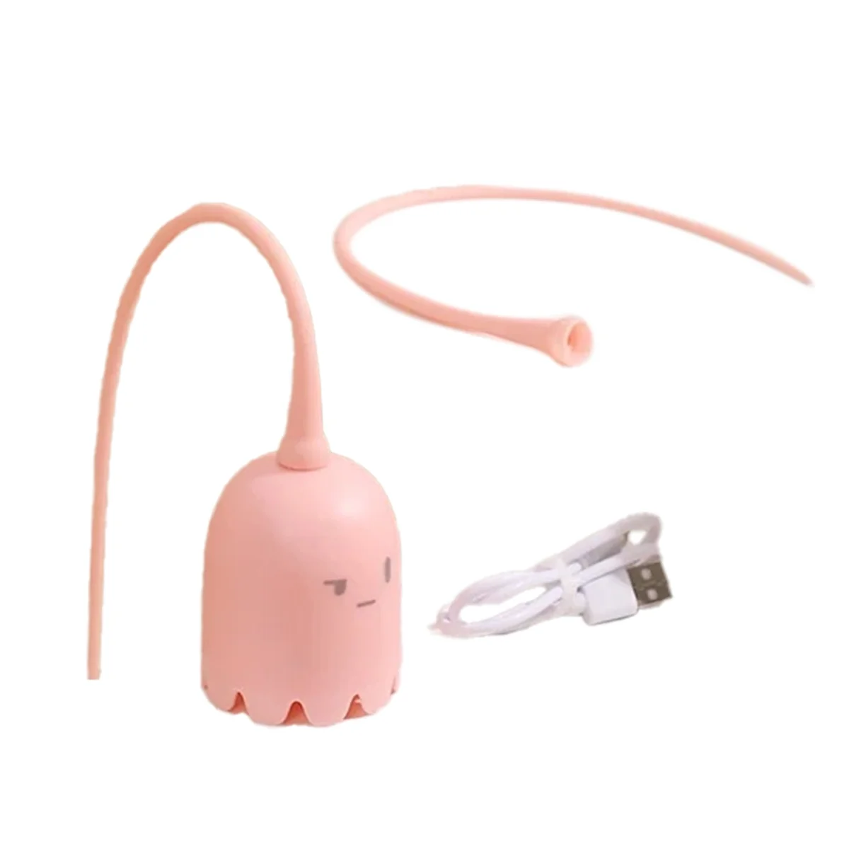 Interaktywna zabawka dla kota USB Cat Pet Silikonowy automatycznie obracający się ogon myszy.Kitten Teasing Stick Pink