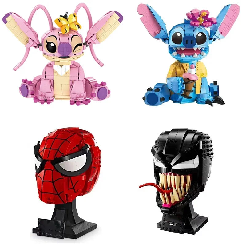 

Disney Building Blocks Stitch Angel Spider-Man Venom Cartoon Cute Children Assembly Toys Ear Mobility Girl Boy Birthday Gift Toy