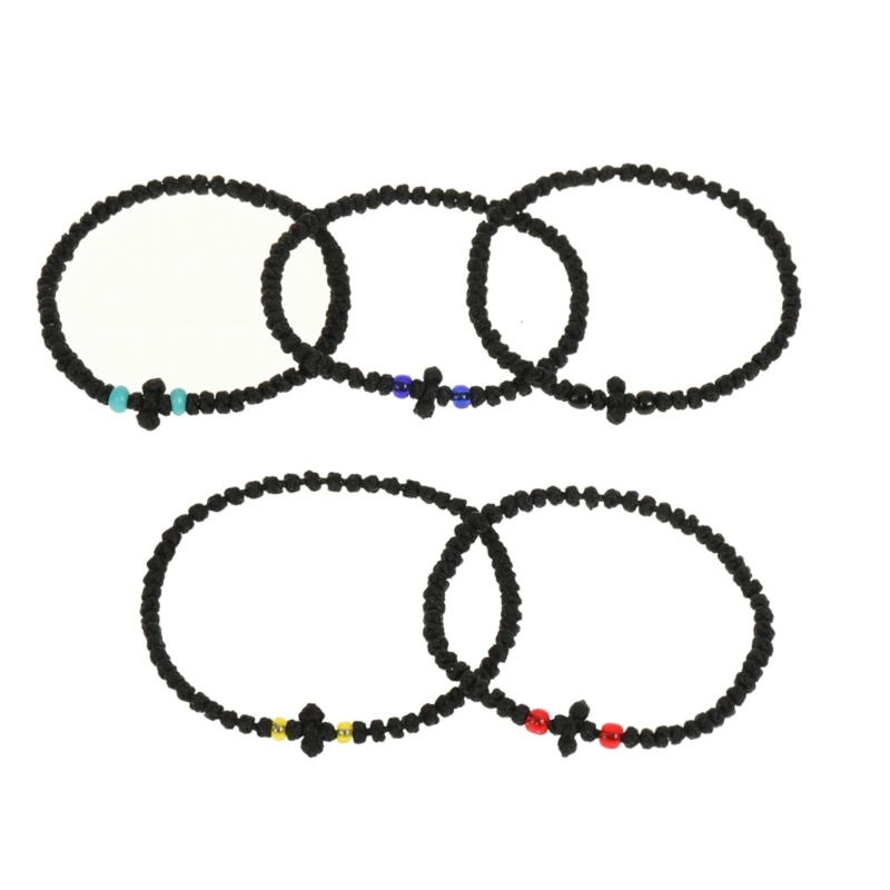 

Adjustable Greek Orthodox Wristchain Christian Prayer Bracelet Handwoven Unisex Wristband Religious Handchain Ornament