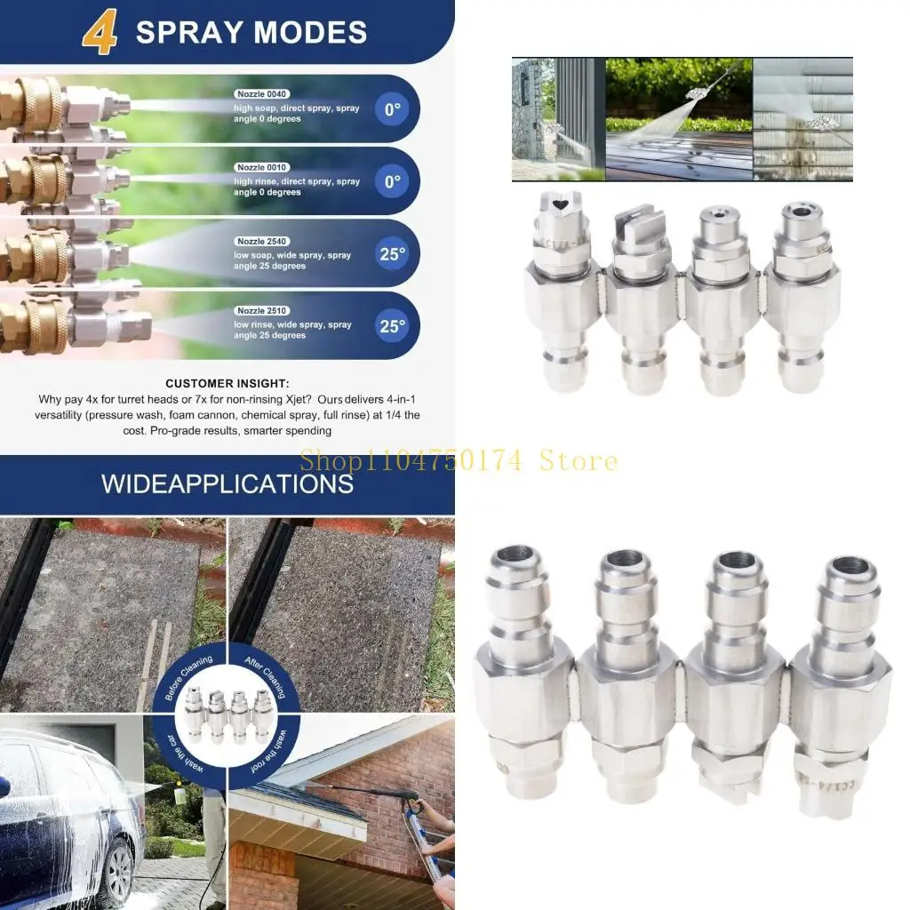 

Steel Highly pressure Cleaning Nozzle 4 way J Handle for 2-4GPM Washers 1/4inch top sale