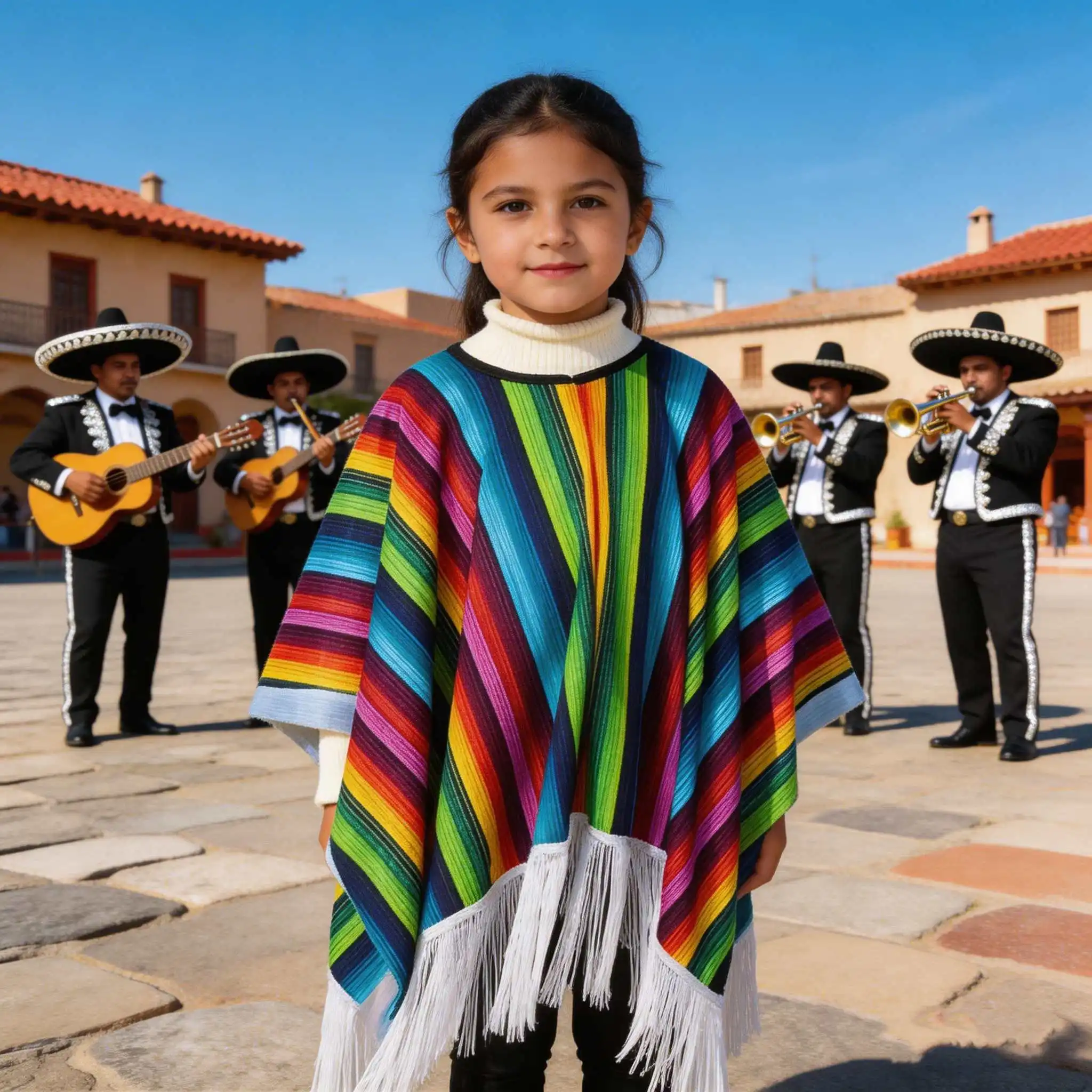 Poncho Mexicano para Crianças, Capa Colorida com Listras e Franjas, Fantasia de Halloween para Crianças, Festa Mexicana Carnaval Cosplay
