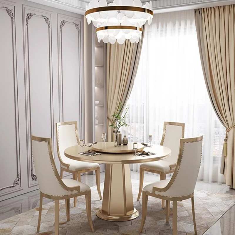 Dressing Table Marble Alternative Round Dining Cabinets Living Room Wooden Dinning Breakfast Nook Mesa Comedor Games Modern