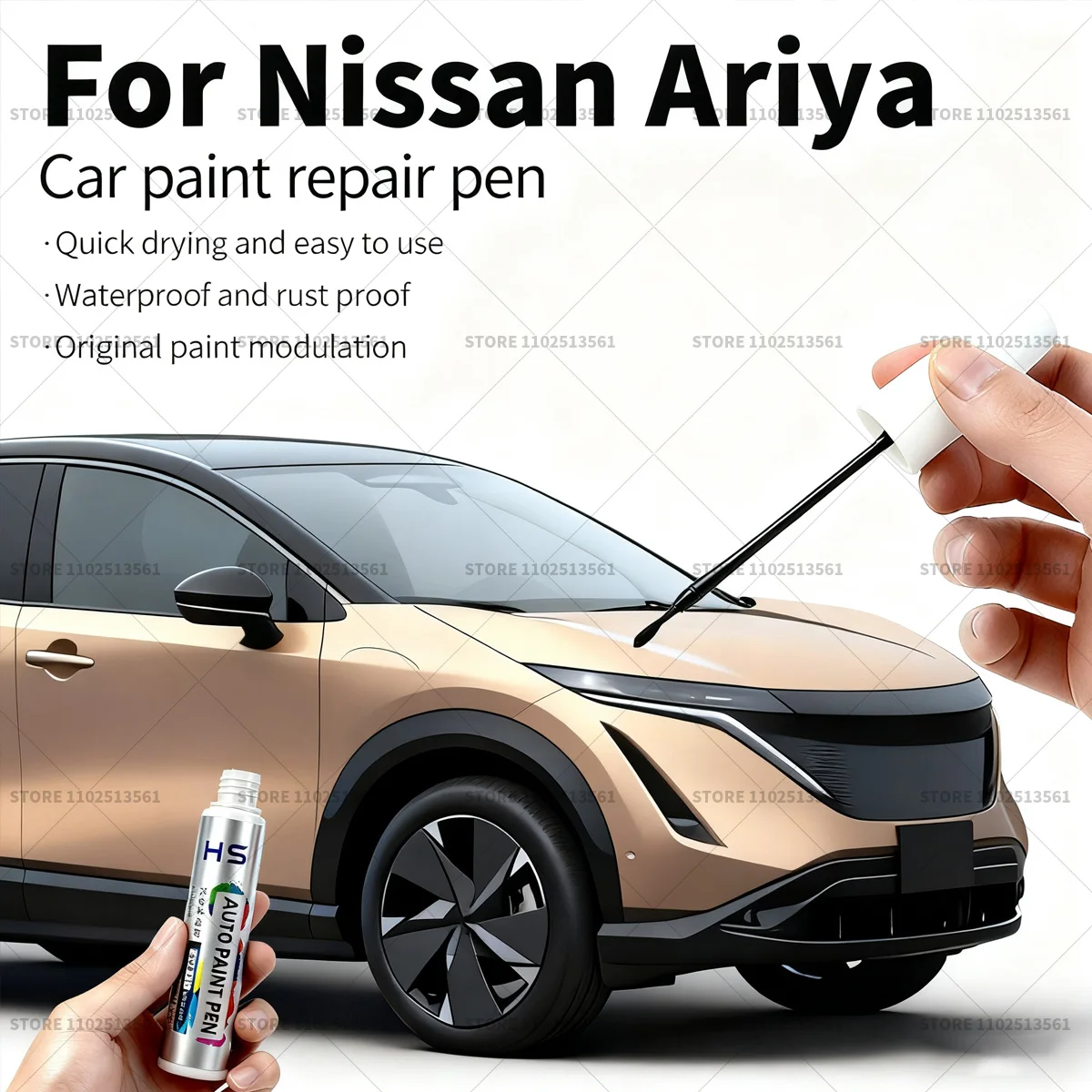 

Car Paint Repair Pen Touch Up Scratch Remover DIY Auto Accessories For Nissan Ariya Gold XGJ White QBE Black GAT Gray KAD Blue