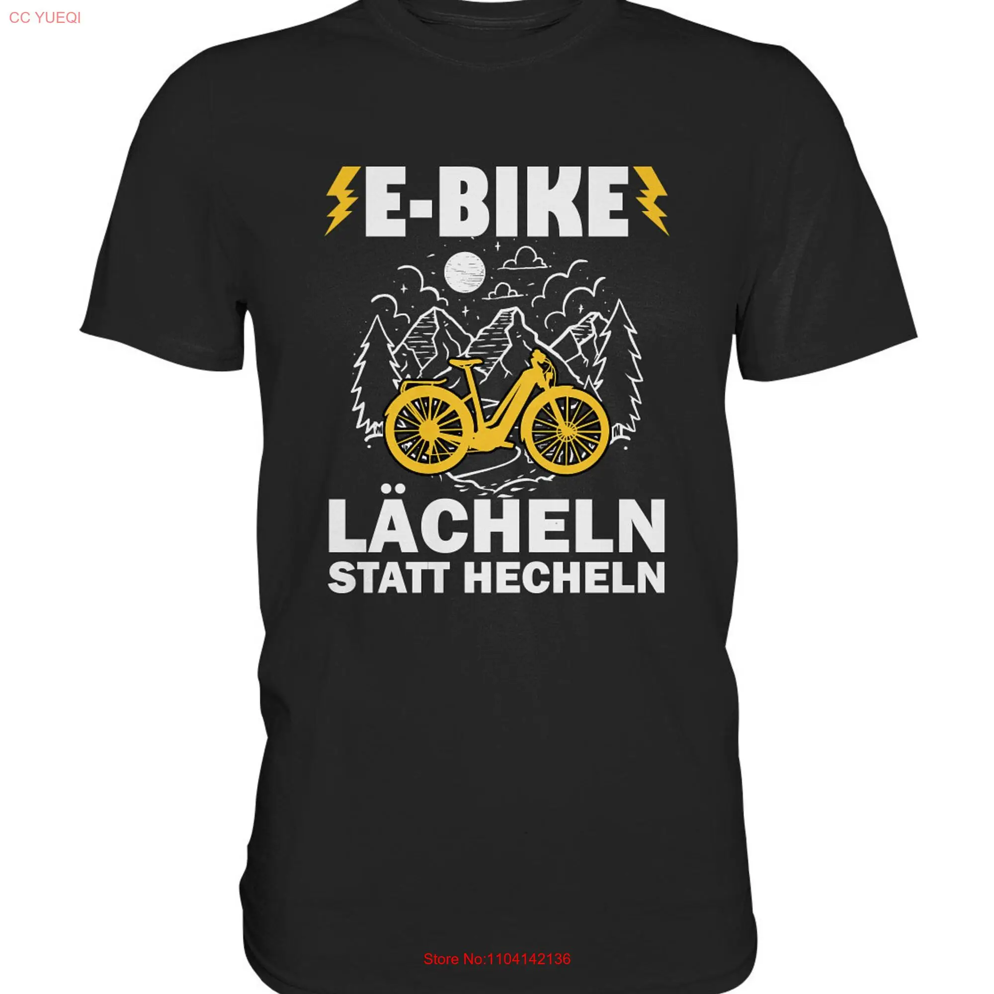 E Bike Saying Funny Electric Bicycle T Shirt long or short sleeves