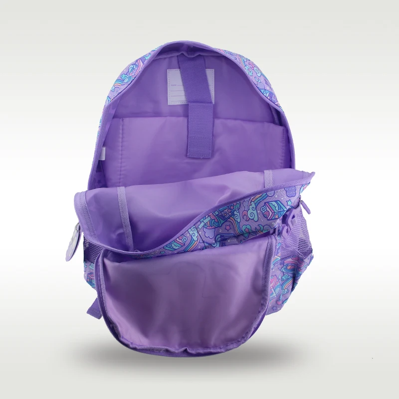 Mochila escolar meninas arco-íris bebida ombro mochila estudante suprimentos 16 polegadas