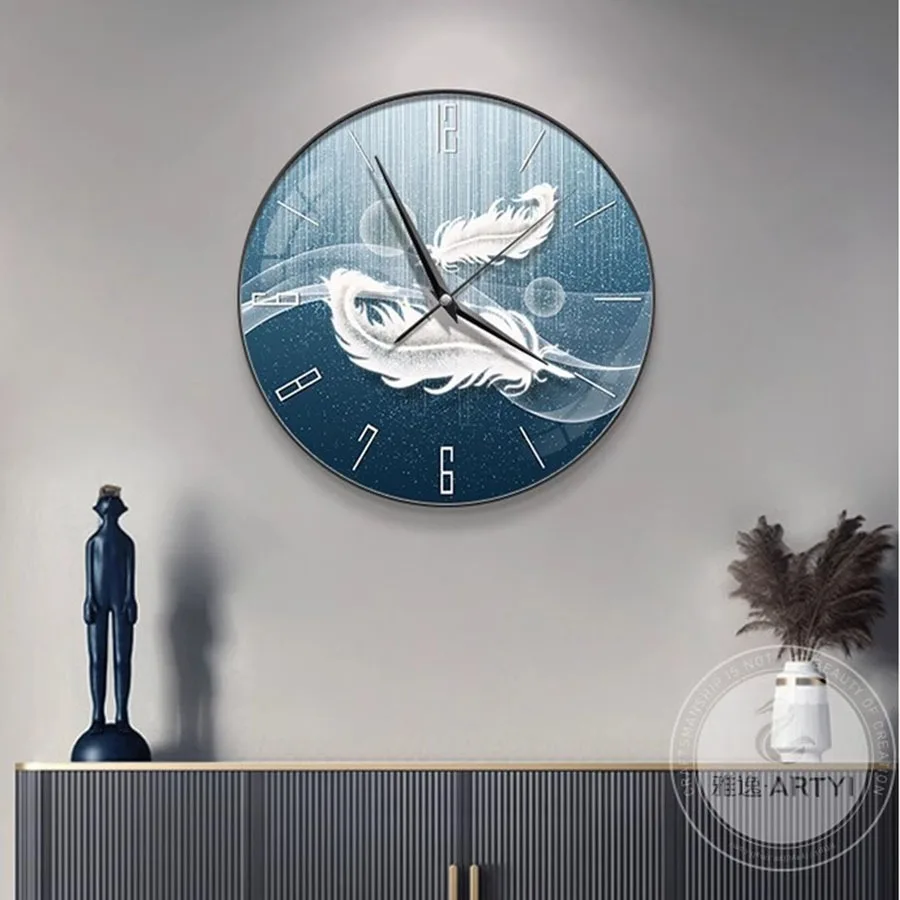 Elegant Home Wall Clock Decoration Hand Gift Round Wall Clock Living Room Art Wood Modern Design Bedroom Nordic Reloj Home Decor