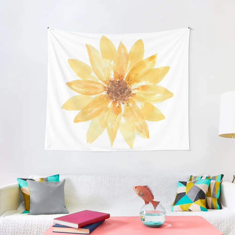 

Yellow Watercolor Sunflower Tapestry Decoration Room Room Decoration Korean Style Aesthetic Room Decors Outdoor Decor Tapestry