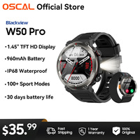 OSCAL Blackview W50 Pro Rugged Smartwatch, 960mAh Battery 1.45'' TFT Display, Fitness Tracking Sports Watch LED Flashing,Calling