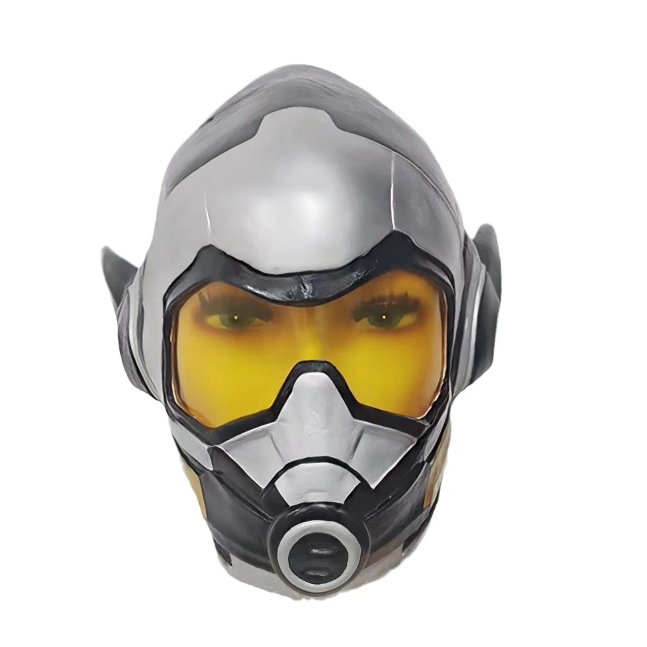 Sci-Fi Roboter-Krieger Vollkopf-Latexhelm-Maske, futuristische Weltraumsoldaten-Kopfbedeckung für Erwachsenen-Cosplay-Halloween-Kostüm-Requisiten – Detail 1