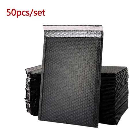 50pcs Black Pearl Envelope Bag For Bubble Envelope Mailer Office Packaging Padded Envelopes For Self Bag Gift Packaging