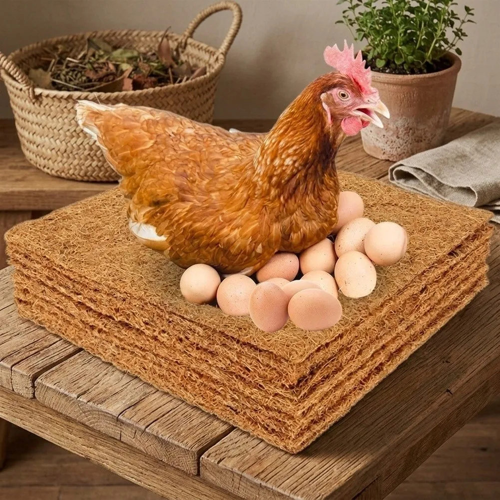 Egg Laying Mats Chicken Nesting Pads Natural Coconut Coir Effective Drainage Easy To Clean Washable With Soap 25cm