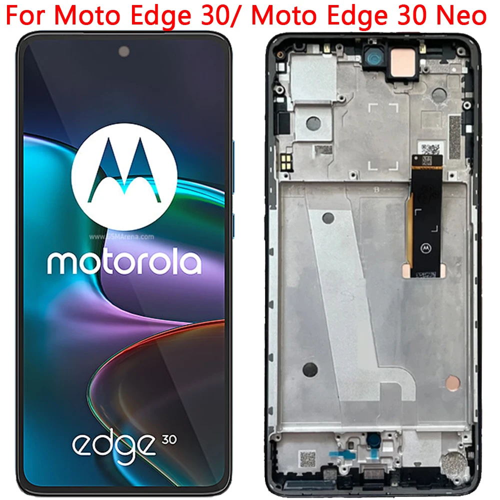 New Original AMOLED For Moto Edge 30/Edge 30 Neo LCD Display Touch Screen With Frame Assembly Replacement LCD Parts