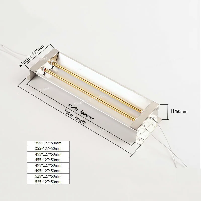 

220V Infrared heating lamp for car paint baking Gold tube heating lamp Car infrared baking light Short and medium wave