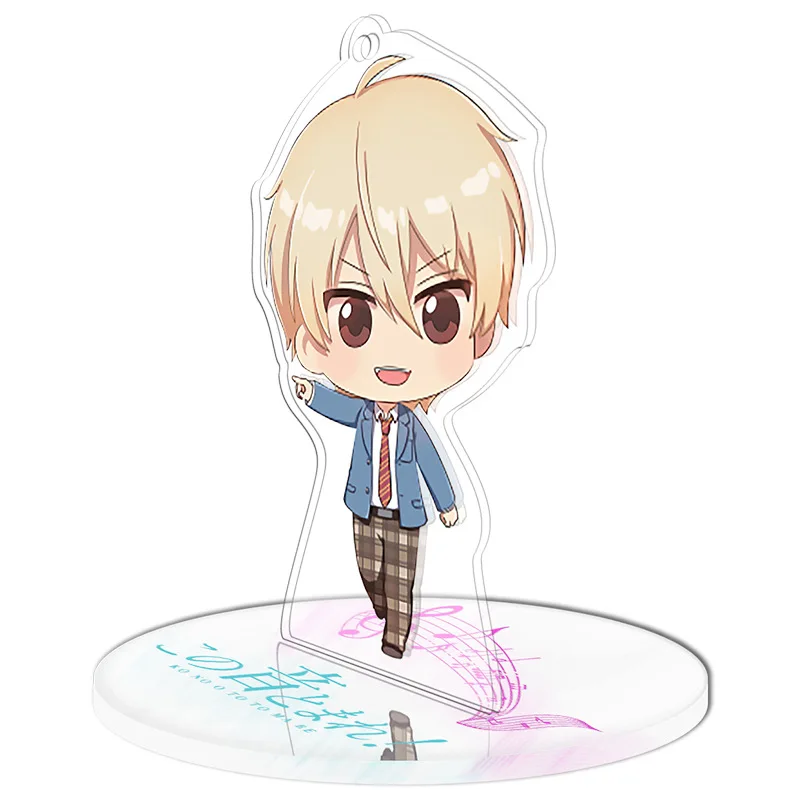 9 cm Anime Kono Oto Tomare Keychain Acrylic Model Doll Kudo chika Brooch Kurata Takezo Action figure Toy Keyring Icon Pendant