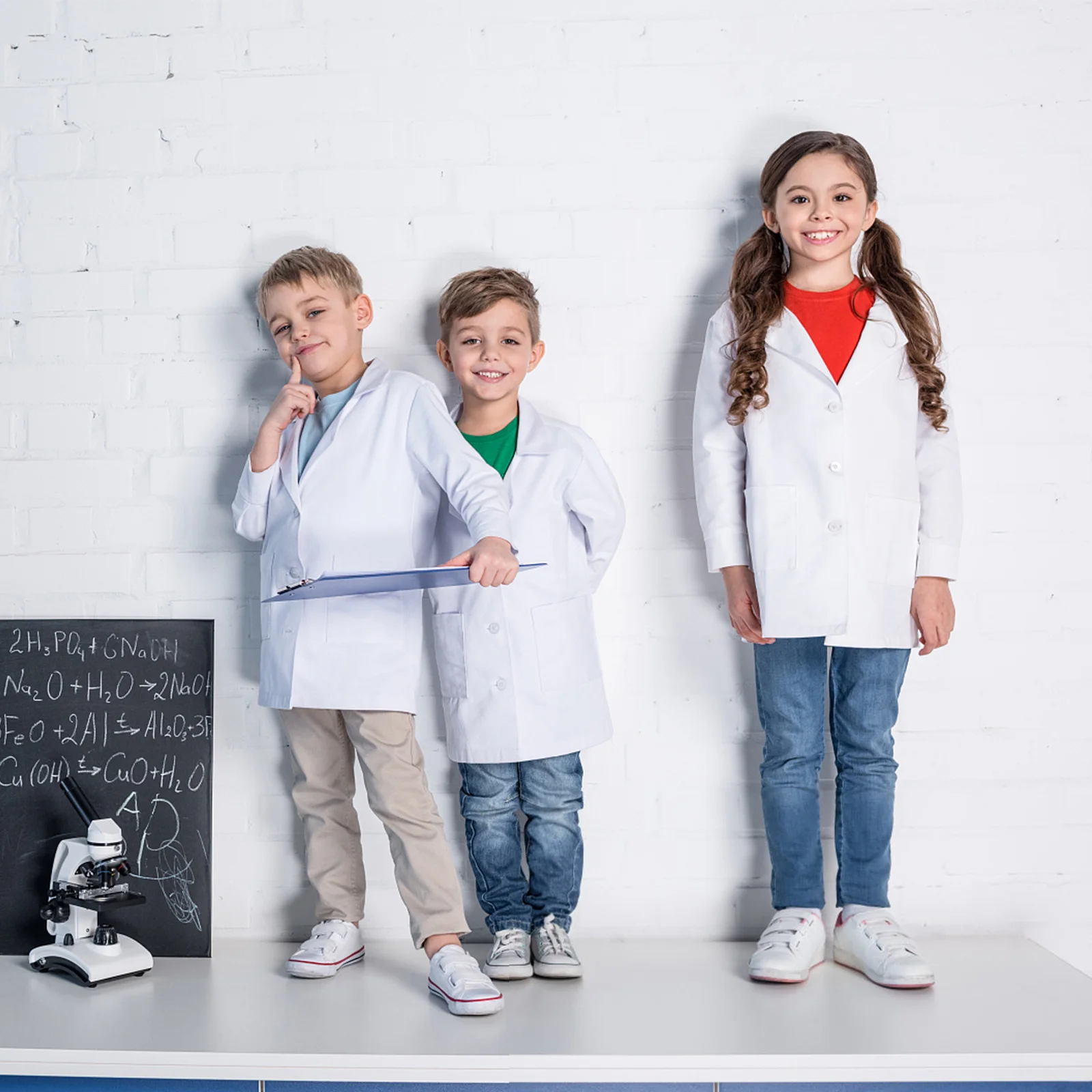 

Kids Scientest Lab Coat Costume Washable Breathable Party Wear Reusable Kids Accessory Boys Trench Coat Scientist Clothes