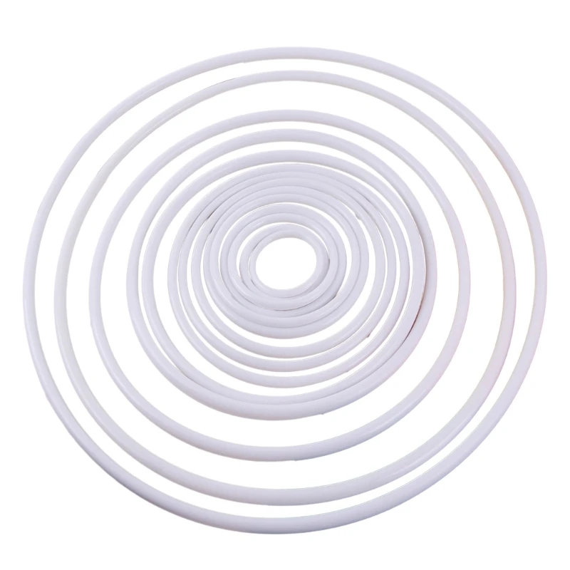 White Hoop DIY Craft Supplies Assorted Plastic Hoops 50mm-350mm for Handmade Weeding Jewelry Accessaries