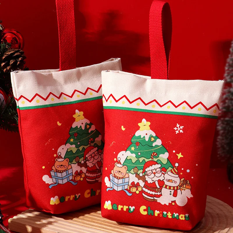 

Холщовая сумка, креативная рождественская сумка для закусок, ручная подарочная сумка, высококачественная рождественская подарочная сумка для вечеринки, подарки на косичку Санта-Клауса