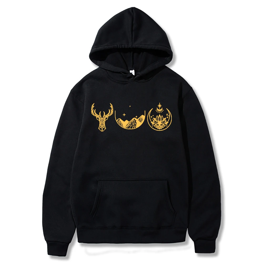 Moletom encapuzado da cidade da luz das estrelas, JM Hoodies com corte noturno, Acotar, pulôver de vidro, JM, JM, Alan J, Jr, Velaris