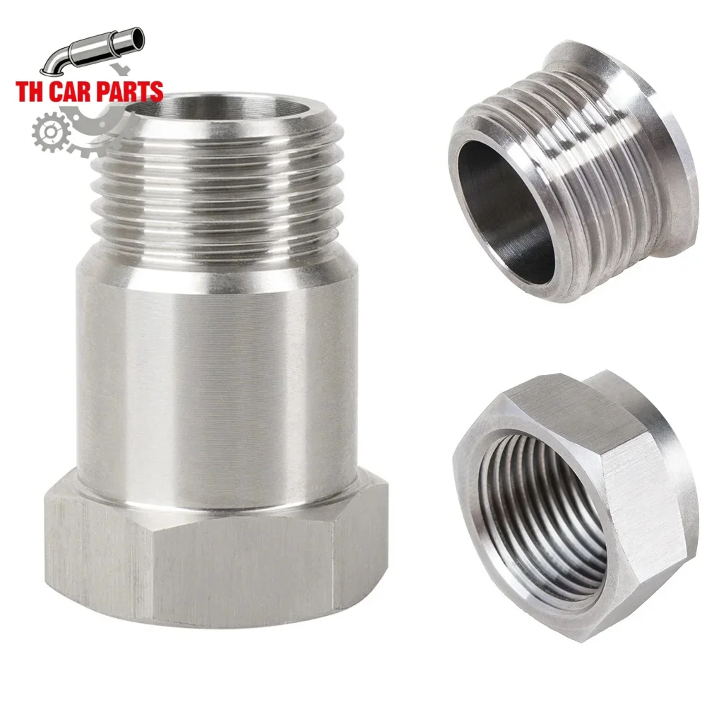 40 pcs 35mm Stainless Steel M18x1.5 Thread Adapter Straight Oxygen Sensor Connector Fitting
