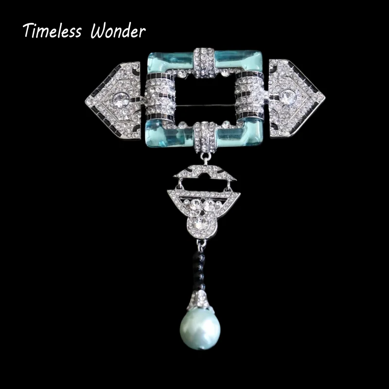 

Timeless Wonder Fancy Zircon Geo Resin Brooch Pins for Women Designer Jewelry Runway Top Trendy Rare Gift Classy 7523