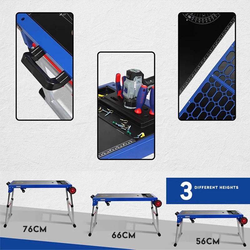 Miter Saw Stand 5 in 1 Portable Workbench Quick Folding Work Table with Detachable Miter Saw Stand Height Adjustable Legs