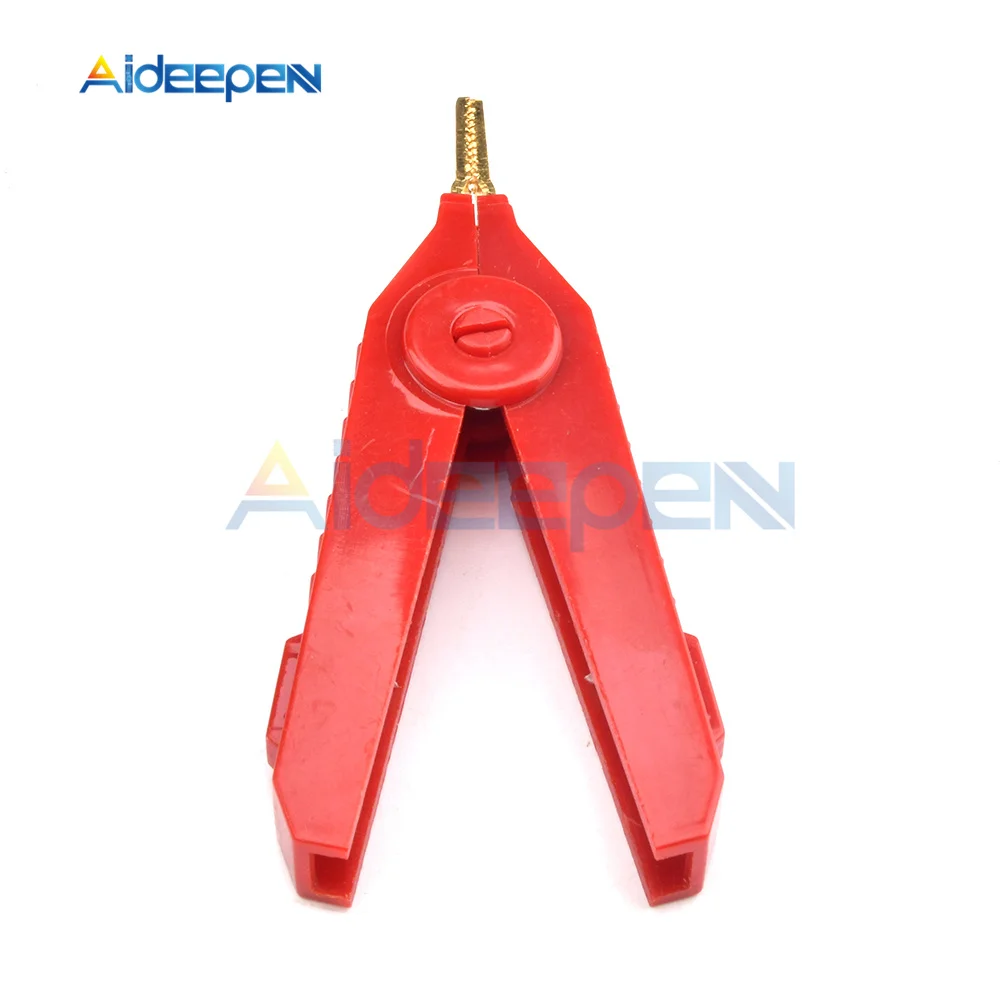 90MM Kelvin Crocdile Clamp Copper Gold Plate Clamp Heavy Duty Spring Clamp LCR Test Clip Grey/Black/Red