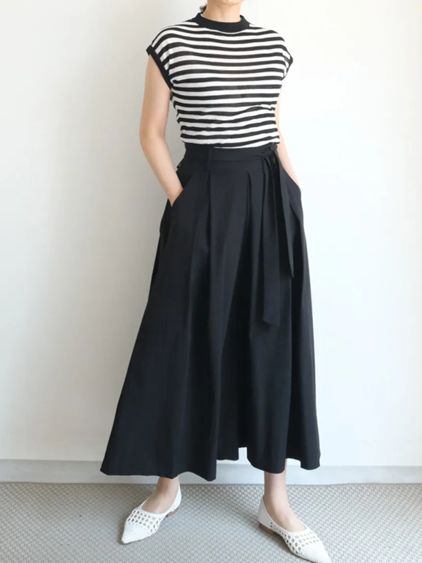 REALEFT High Waist Elegant Women's Umbrella Skirts Sashes 2025 New Solid Korean Casual Loose A-line Midi Skirts Pockets Female