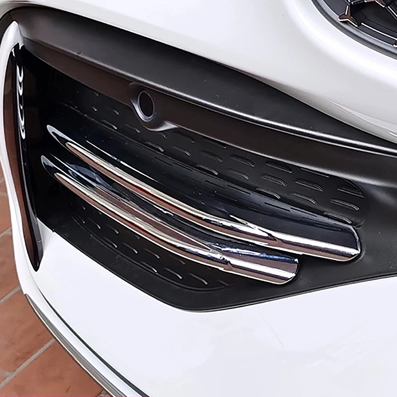 

Car Front Fog Lamp Bumper Grille Decoration Trim For Mercedes Benz C Class W206 2022-23 Carbon Fiber Color Exterior Accessories