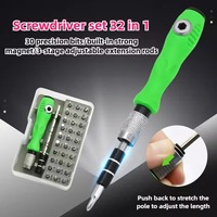 32 in 1 Multifunctional Screwdriver Set Small Screwdriver Torx Phillips Magnetic Screw Driver Bit Portable Repair Tool Kit