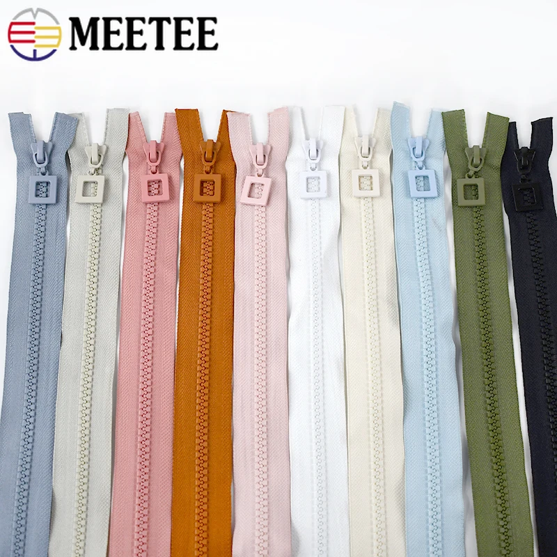 

1Pc 8# 60-120cm Open-End Resin Zipper for Sewing Jacket Closure Zips Bag Decor Zippers Clothes Single Double Slider Zip Repair