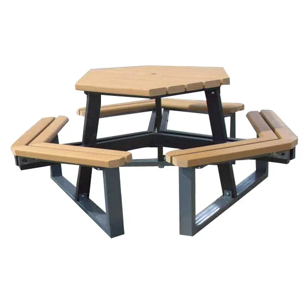 Commercial Hexagon Recycled Plastic Picnic Tabl