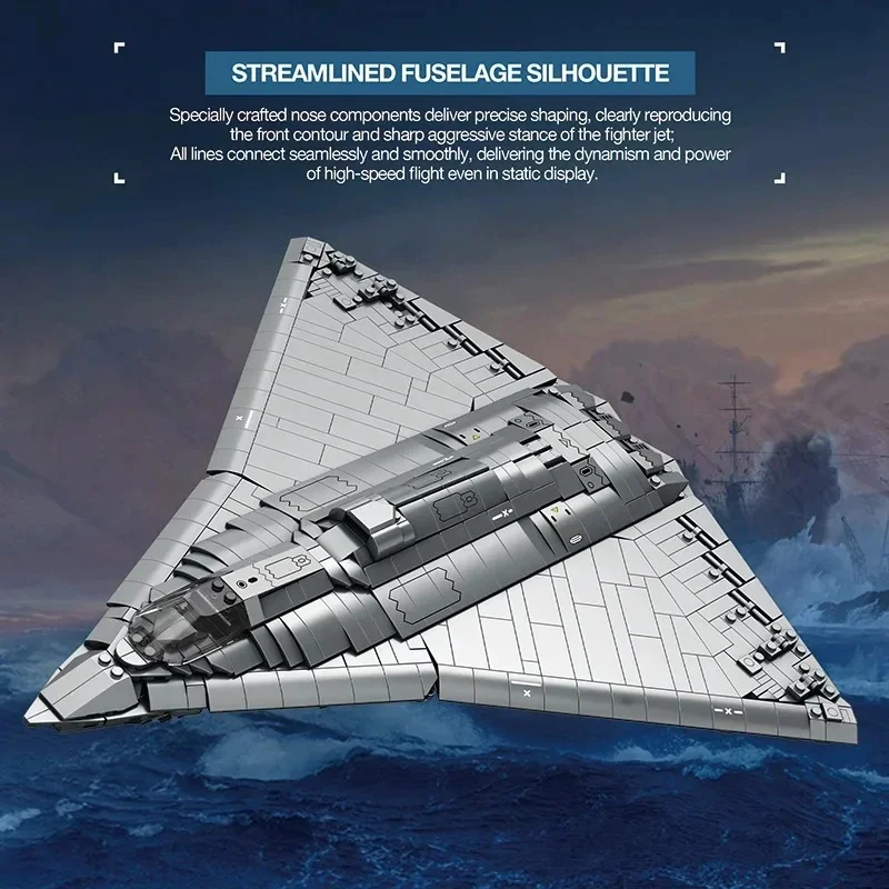 1521pcs  Reobrix 33045 J-36 Sixth-Generation Stealth Fighter Building Blocks Bricks Assembling DIY Adult Toy Christmas Gift Set