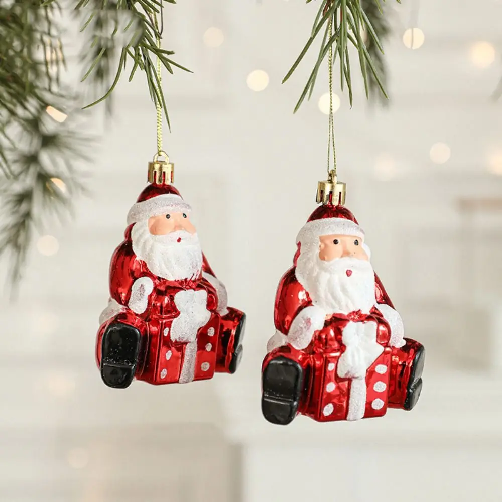 2PCS Red&white Christmas Hanging Decoration Santa Clause Camera Owl Christmas Tree Ornament Shopwindow Party Supplies