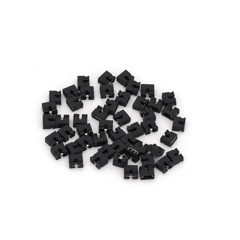 100PCS jumper cap short circuit cap spacing 2.54mm black yellow blue red short circuit block pin connector cap long handle cap