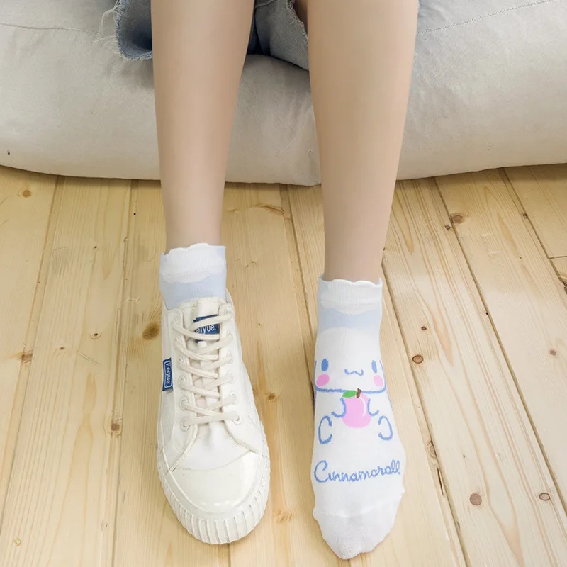 Sanrio's Innovative and Cute Women's Cartoon Short Socks Are High-Quality Comfortable Soft and Breathable Gift Socks、Gift ﻿