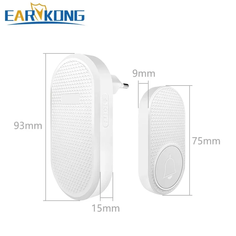 Sonnette sans fil pour maison intelligente, télécommande longue distance de 200m, sonnette de porte de bienvenue multi-tons, réglage du volume