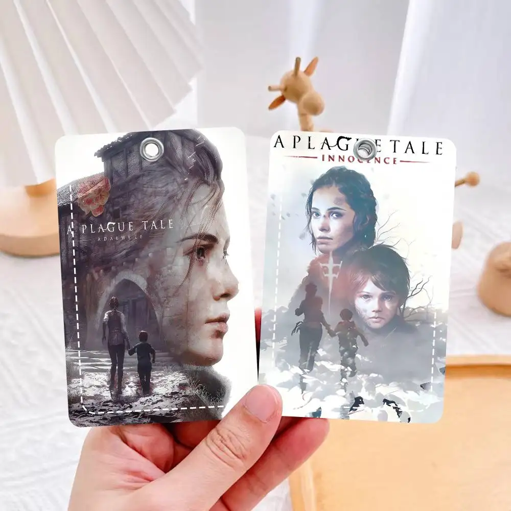 

Модный кожаный чехол для карт с брелоком A Plague Tale Innocence Game, прочный держатель для кредитных и проездных карт