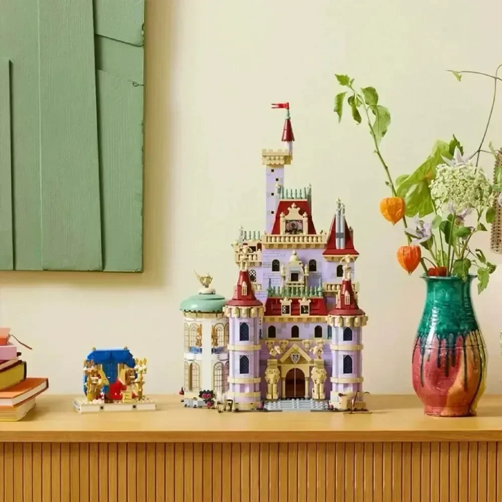 2025 novo 43263 castelo da bela e da fera montar modelo construído em tijolo estatuetas de decoração de casa para adultos presentes para meninas