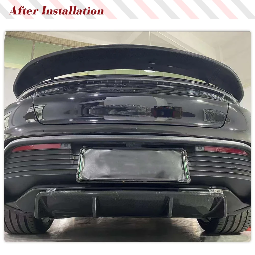 Car Rear Bumper Diffuser Lip for Porsche Taycan Turbo S Sedan Real Carbon Fiber Car Bumper Spoiler Body Kits 2019-2024