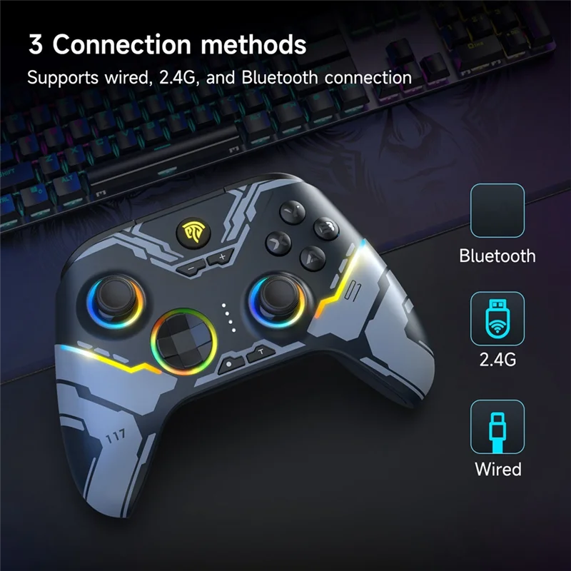 AA84 X15 Wireless Gamepad, PC Controller For PC Windows, Android/IOS Phone, Switch, RGB Light, Hall Joystick Gamepad Easy Instal