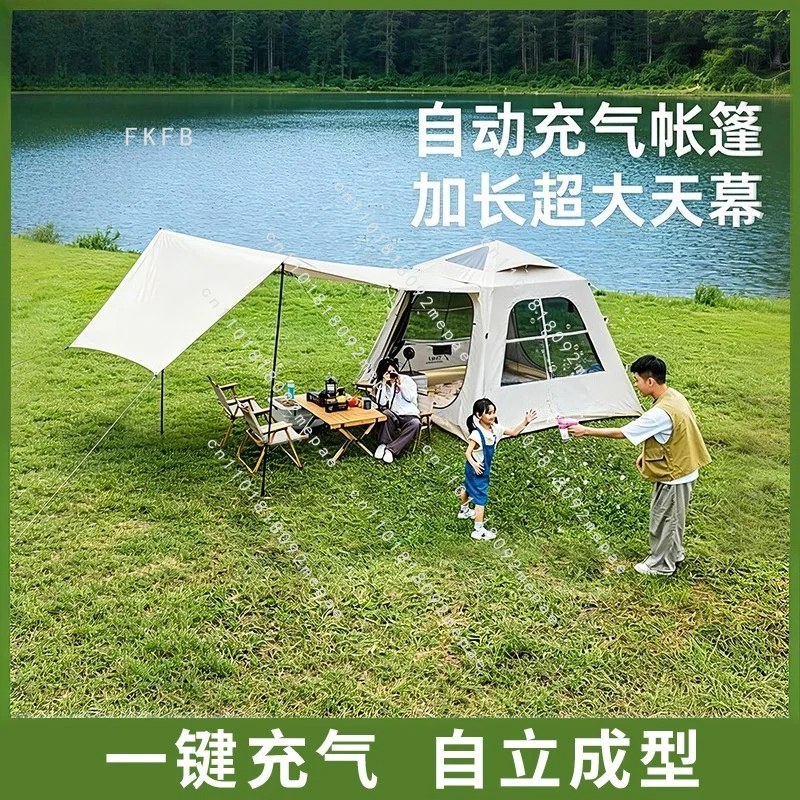 

Outdoor self-inflatable tent 4-8 person large space tent thickened overnight rainproof and sunproof camping equipment