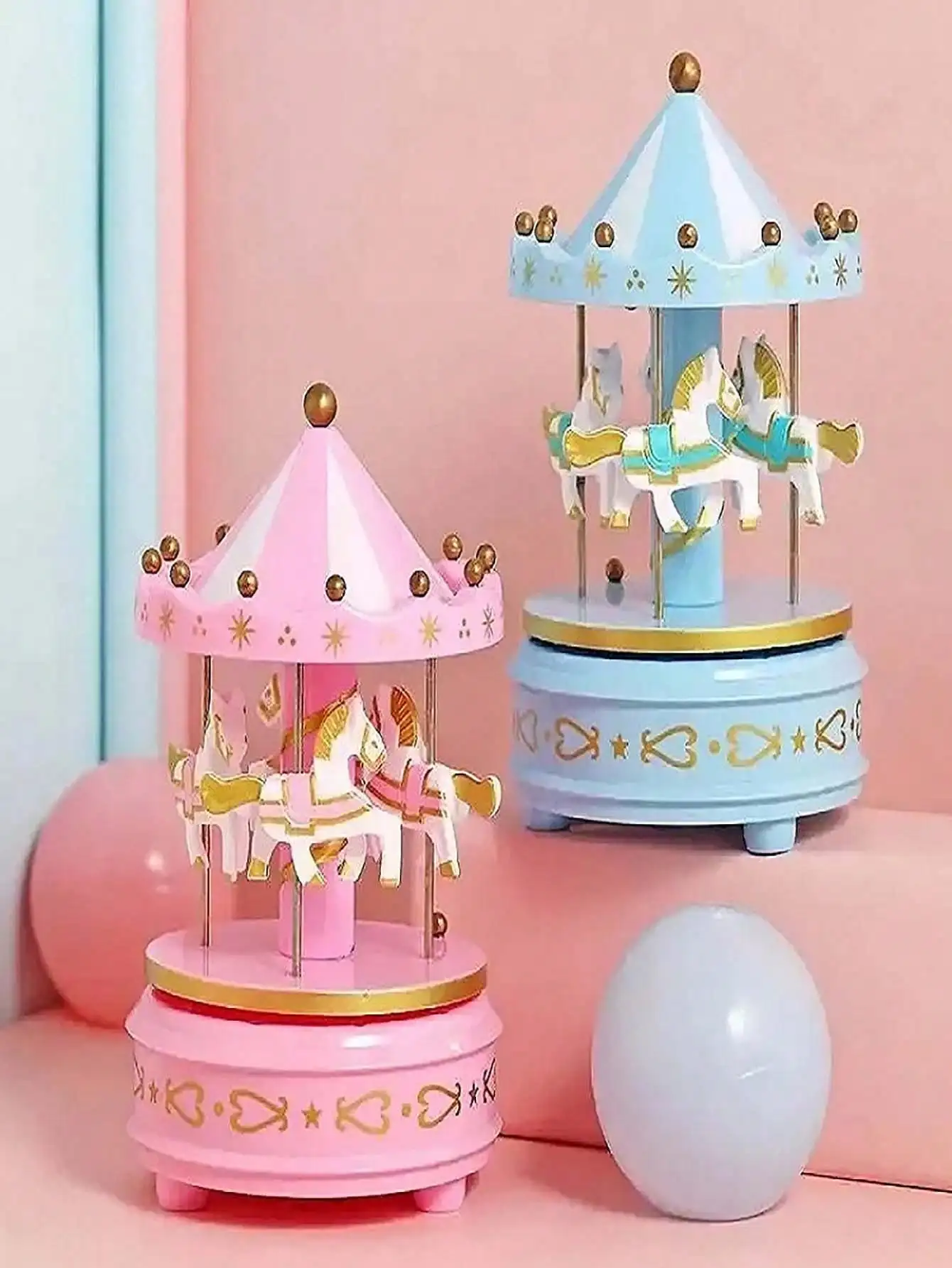 Carousel Music Box Cake Decorative Ornament Baby Birthday Gift Toys Desktop Decorative Ornament