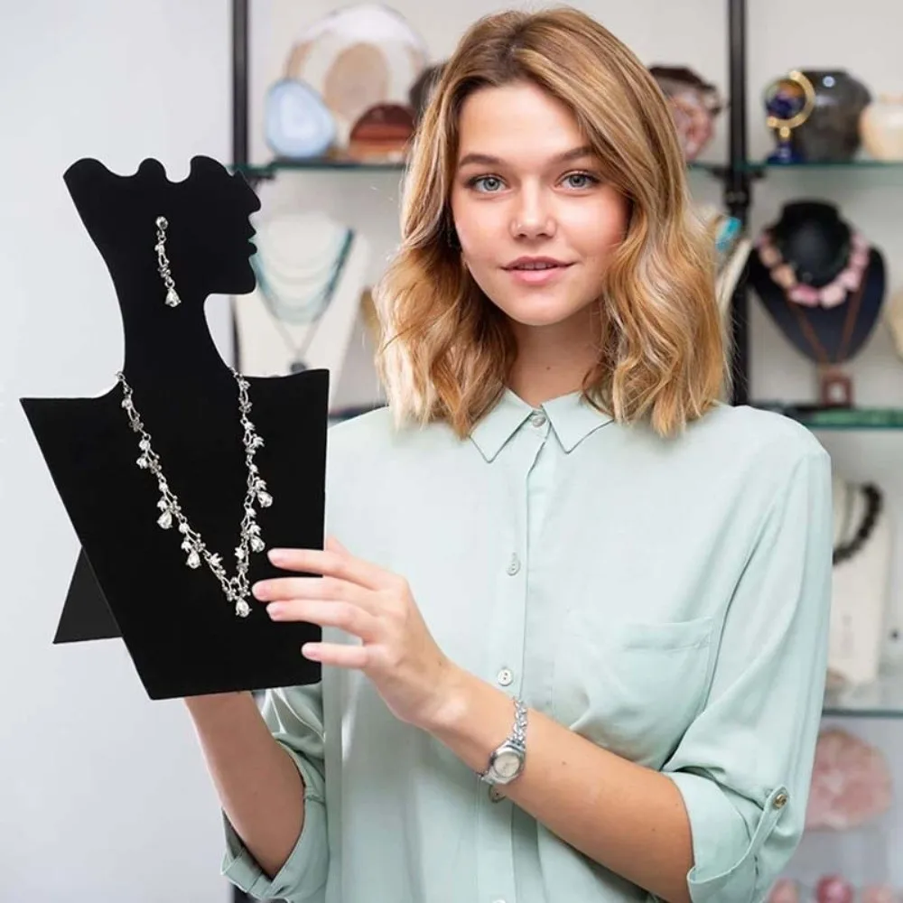 

Новый черный бархатный манекен-бюст для демонстрации и хранения подвесок, витринный органайзер для ювелирных изделий