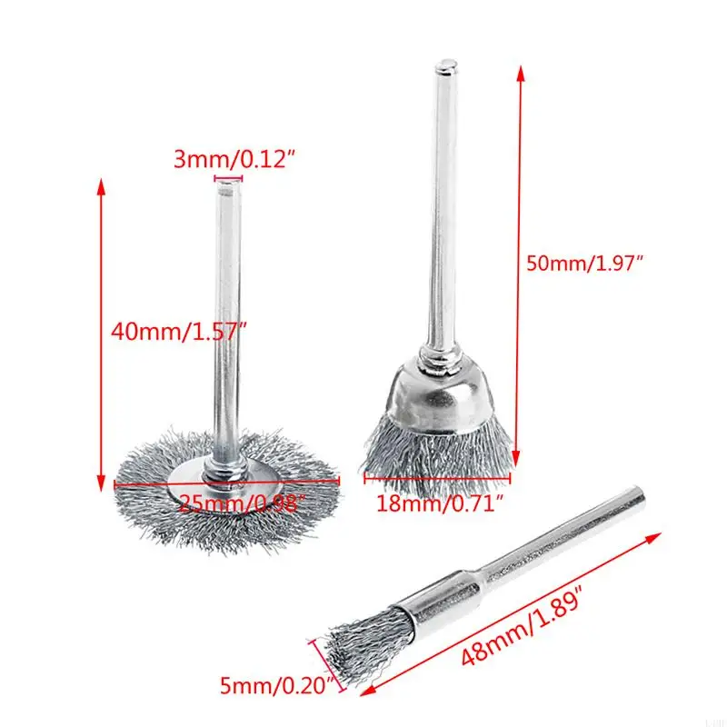 9 Steel Brush Wire Wheel Brushes Die Grinder Rotary Electric Tool for Engraver L4MF