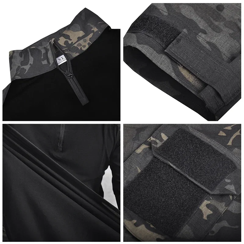 Imagem -05 - Camuflagem de Combate Tático Masculino Camisas Uniforme cp Roupa Airsoft Trabalho Multi Bolsos Carga Calças Paintball Ternos de Escalada