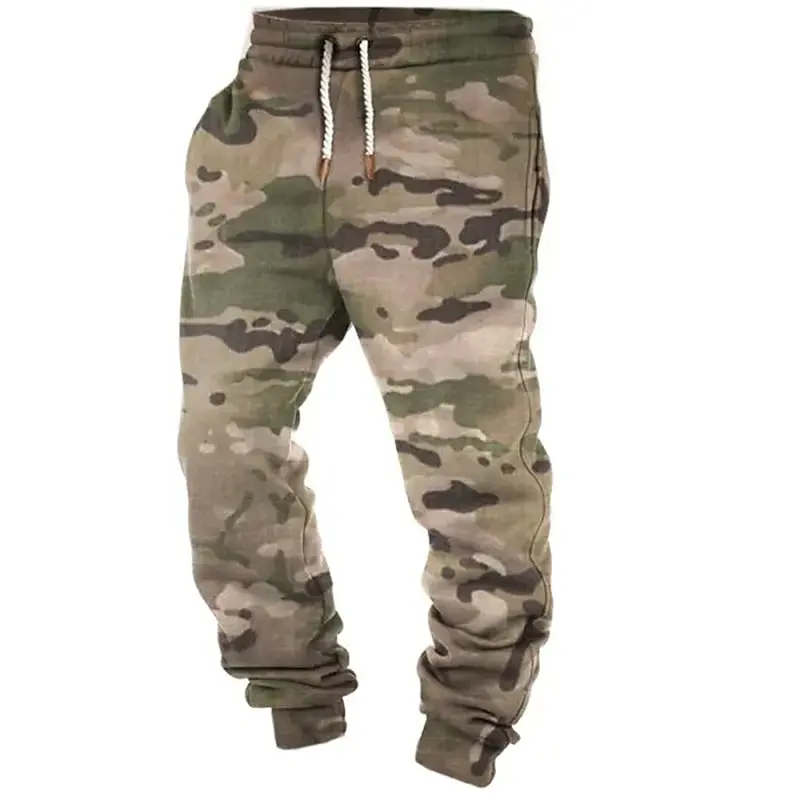 التمويه كامو الرجال عادية ثلاثية الأبعاد طباعة Sweatpants ركض السراويل بنطلون في الهواء الطلق الشارع عادية اليومية البوليستر منتصف الخصر السراويل