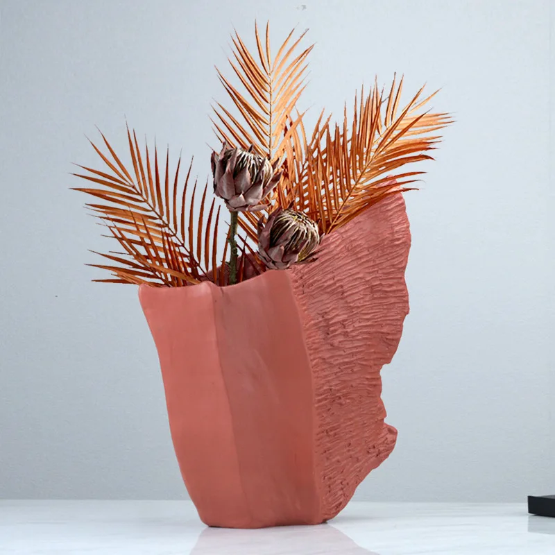 

Modern wabi-sabi style color vase ornaments model room villa living room entrance Bogu shelf table decoration combination