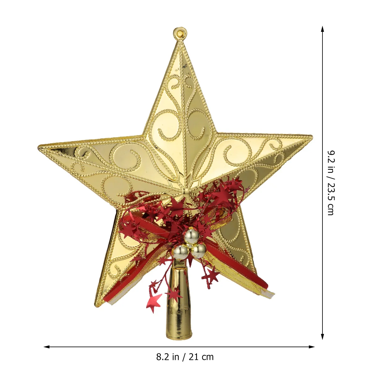 20 سنتيمتر الذهبي التألق شجرة عيد الميلاد ستار توبر قسط عطلة الديكور المنزل حفلة فندق بار مطعم عيد الميلاد #5