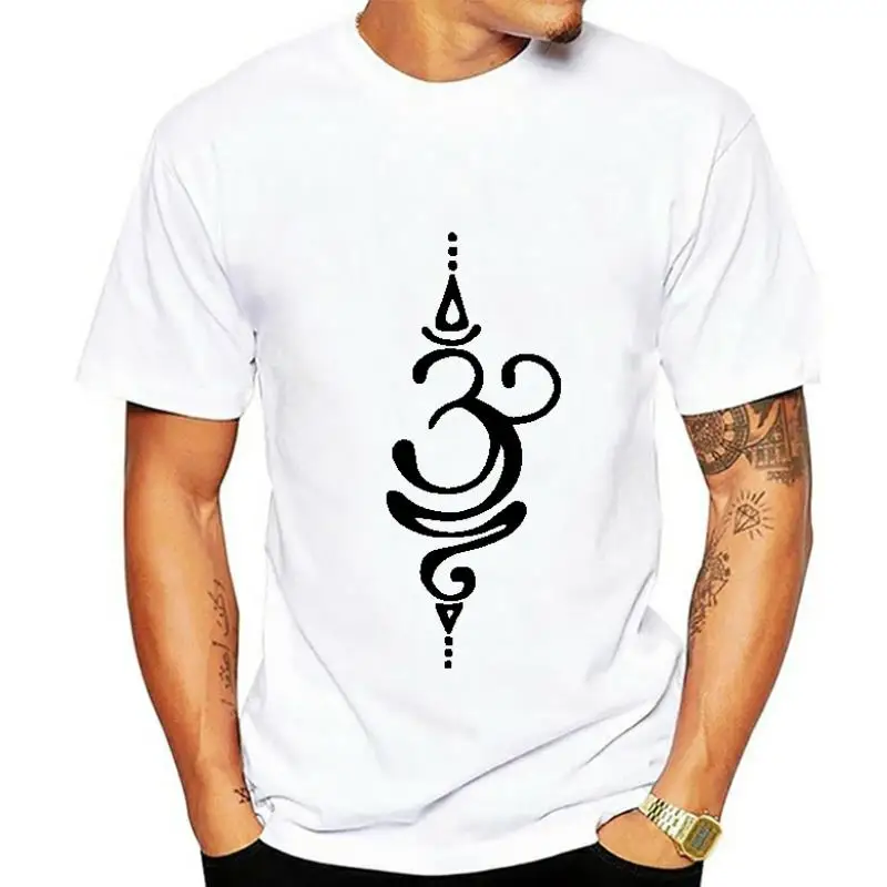 Om Tattoo Relaxed Shirt for Men Stencil Screen Print Tshirt Soft & Comfy Casual Gift for Men men t shirt